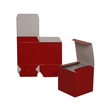 JAM PAPER Square Glossy Gift Box, 4 x 4 x 4, Red (U72622505)