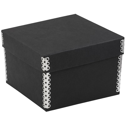 JAM PAPER Nesting Boxes, 5 3/8 x 5 3/8 x 3 1/2, Black Kraft, Box