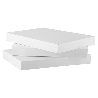JAM PAPER Small Gift Boxes, Lingerie Size, 10 7/8 x 7 7/8 x 1 1/4, White, 3/Pack