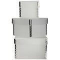 JAM PAPER Nesting Box Set, Small, Medium & Large, Clear Frost, 3/pack