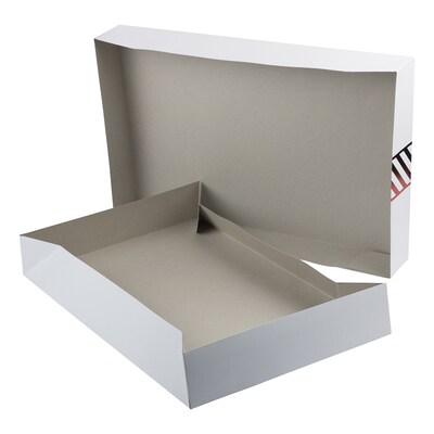 JAM PAPER Large Christmas Boxes, Robe / Sweater Size, 17 x 11 x 2 1/2, Foil White Christmas Set, 2/Pack