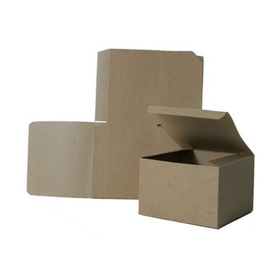JAM Paper Open Lid Gift Boxes, 6 x 4.5 x 4.5, Kraft (5373912)