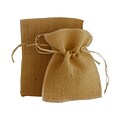 JAM PAPER Burlap Pouches with Drawstring, 4 1/2 x 6, Natural Recycled, Bulk 96 Bags/Box (2238119089B)