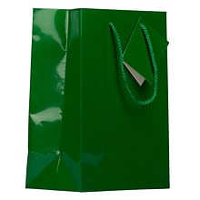 JAM Paper Glossy Gift Bag with Rope Handles, Medium, Green, 3 Bags/Pack (672GLGRB)