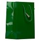 JAM PAPER Glossy Gift Bags with Rope Handles, Medium, 8 x 10, Green, 3 Bags/Pack (672GLGRB)