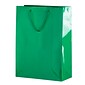 JAM PAPER Gift Bags with Rope Handles, X-Large, 12 1/2 x 17 x 6, Green Glossy, Bulk 100 Bags/Pack (674GLGR100)