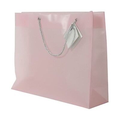 JAM PAPER Opaque Shopping Bags, Large, 13 x 10 1/2 x 4, Light Pink, Bulk 100 Bags/Pack (462003B)