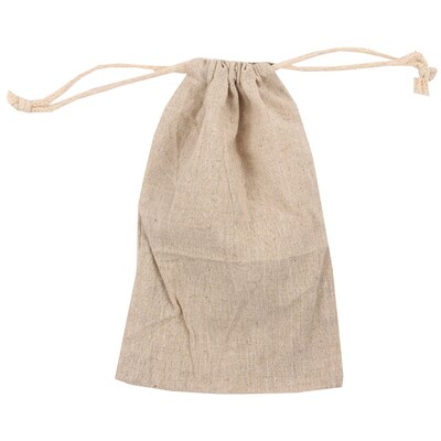 JAM PAPER Burlap Pouches with Drawstring, 6 x 9, Oatmeal Linen Recycled, 6 Pouches/Pack (238126919C)