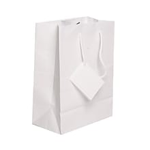JAM PAPER Gift Bags with Rope Handles, Medium, 8 x 10 x 4, White Matte, 3/Pack (672MAWHA)