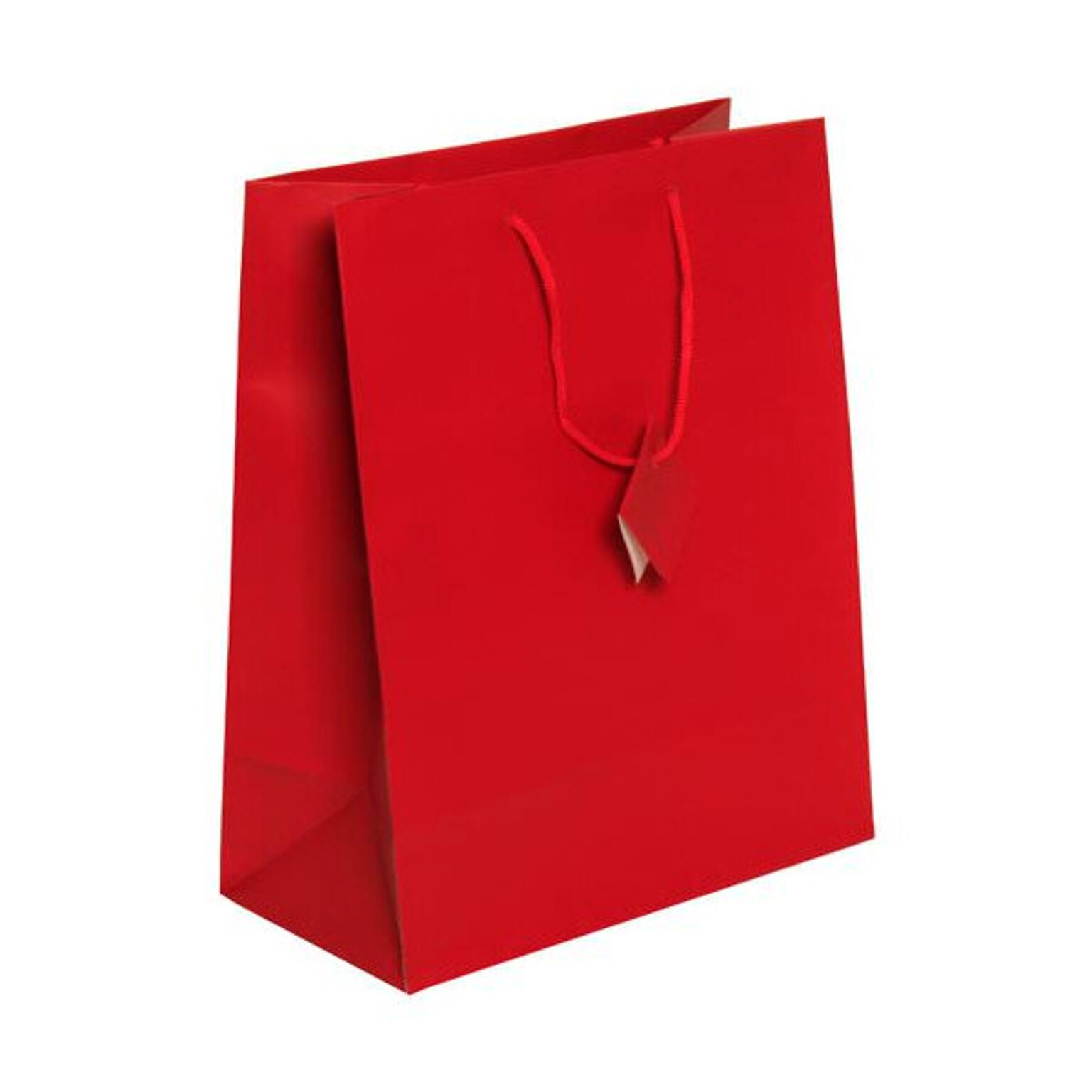 JAM Paper Matte Gift Bag with Rope Handles, 10 x 13 x 5, Red, 3 Bags/Pack (673MAREA)