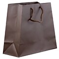 JAM PAPER Matte Trapezoid Gift Bags with Rope Handles, 7 1/2 x 4 x 8 1/4, Chocolate Brown, Bulk 96 Bags/Box (2181214683B)