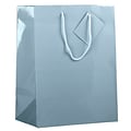 JAM PAPER Glossy Gift Bags with Rope Handles, Large, 10 x 5 x 13, Baby Blue, Bulk 100 Bags/Pack (673GLBB100)
