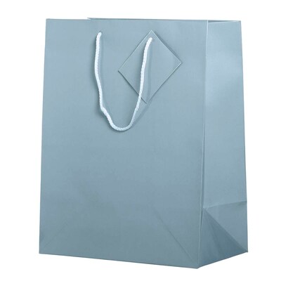 JAM Paper Glossy Gift Bag with Rope Handles, Large, Baby Blue, 3 Bags/Pack (673GLBBB)