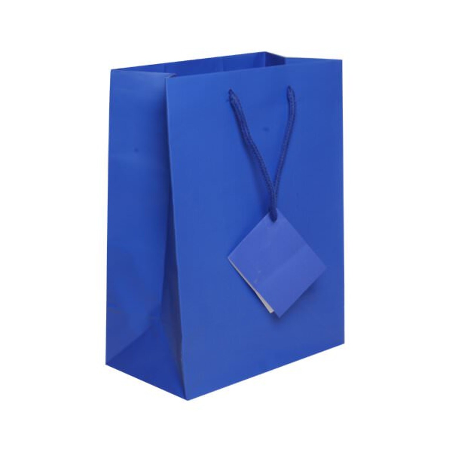 JAM Paper Matte Gift Bag with Rope Handles, 10 x 5 x 13, Blue, 3 Bags/Pack (672MABUA)