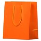 JAM PAPER Glossy Gift Bags with Rope Handles, Medium, 8 x 4 x 10, Orange, Bulk 100 Bags/Pack (672GLOR100)