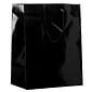 JAM PAPER Glossy Gift Bags with Rope Handles, Large, 10 x 13, Black, 3 Bags/Pack (673GLBLB)