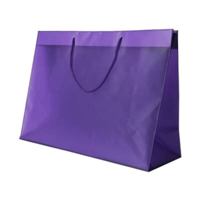 JAM PAPER Shopping Bags, 15 x 12 x 6, Violet, Bulk 100 Bags/Pack (774BHVIB)