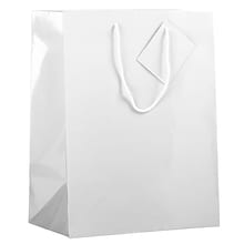 JAM Paper Glossy Gift Bag with Rope Handles, Large, White, 3 Bags/Pack (673GLWHB)
