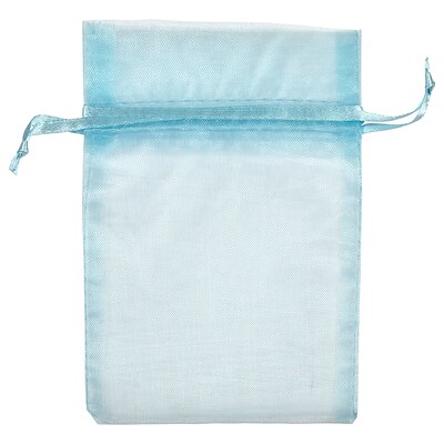 JAM PAPER Sheer Bags, Small, 4 x 5 1/2, Baby Blue, Bulk 96 Bags/Box (SPC14K5B)