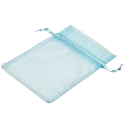 JAM Paper Solid Sheer Small Gift Bags, Baby Blue, 96/Pack(SPC14K5B)