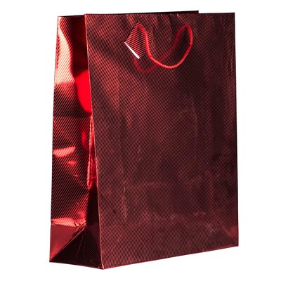 JAM Paper Gift Bags with Rope Handles, 17 x 21 x 6.25, Red Foil, 100 Bags/Pack (677DPFREB)