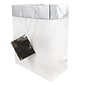 JAM PAPER Gift Bags with Rope Handles, Medium, 8 x 10 x 4- White Matte with Silver Top, 24/box (4431768B)