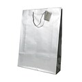 JAM PAPER Gift Bags with Rope Handles, X-Large, 12 1/2 x 17 x 6, Silver Glossy, Bulk 100 Bags/Pack (674GLSI100)