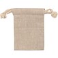 JAM PAPER Burlap Pouches with Drawstring, 3 x 4, Oatmeal Linen Recycled, 6 Pouches/Pack (238126909C)