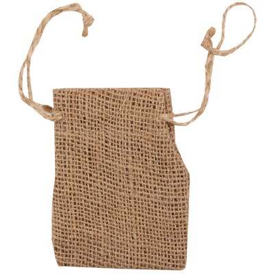 JAM PAPER Burlap Pouches with Drawstring, 3 x 4, Natural Brown Recycled, 6 Pouches/Pack (238126907C)