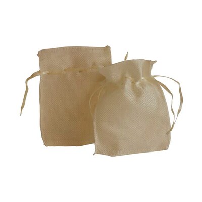JAM PAPER Burlap Pouches with Drawstring, 4 1/2 x 6, White Recycled, Bulk 96 Bags/Box (2238119090B)