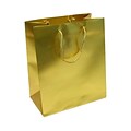 JAM PAPER Foil Gift Bags with Rope Handle, Medium, 8 x 10 x 4, Gold, 3/Pack (672FOGOA)