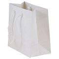 JAM PAPER Gift Bags with Rope Handles, Small Square, 6 1/2 x 6 1/2 x 3 1/2, White Glossy, 3/Pack (89