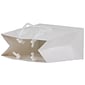 JAM PAPER Gift Bags with Rope Handles, Small Square, 6 1/2 x 6 1/2 x 3 1/2, White Glossy, 3/Pack (896GLWHA)