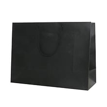 JAM PAPER Gift Bags with Rope Handles, X-Large, 17 x 13 x 6, Black Matte, Bulk 100 Bags/Pack (774MAB