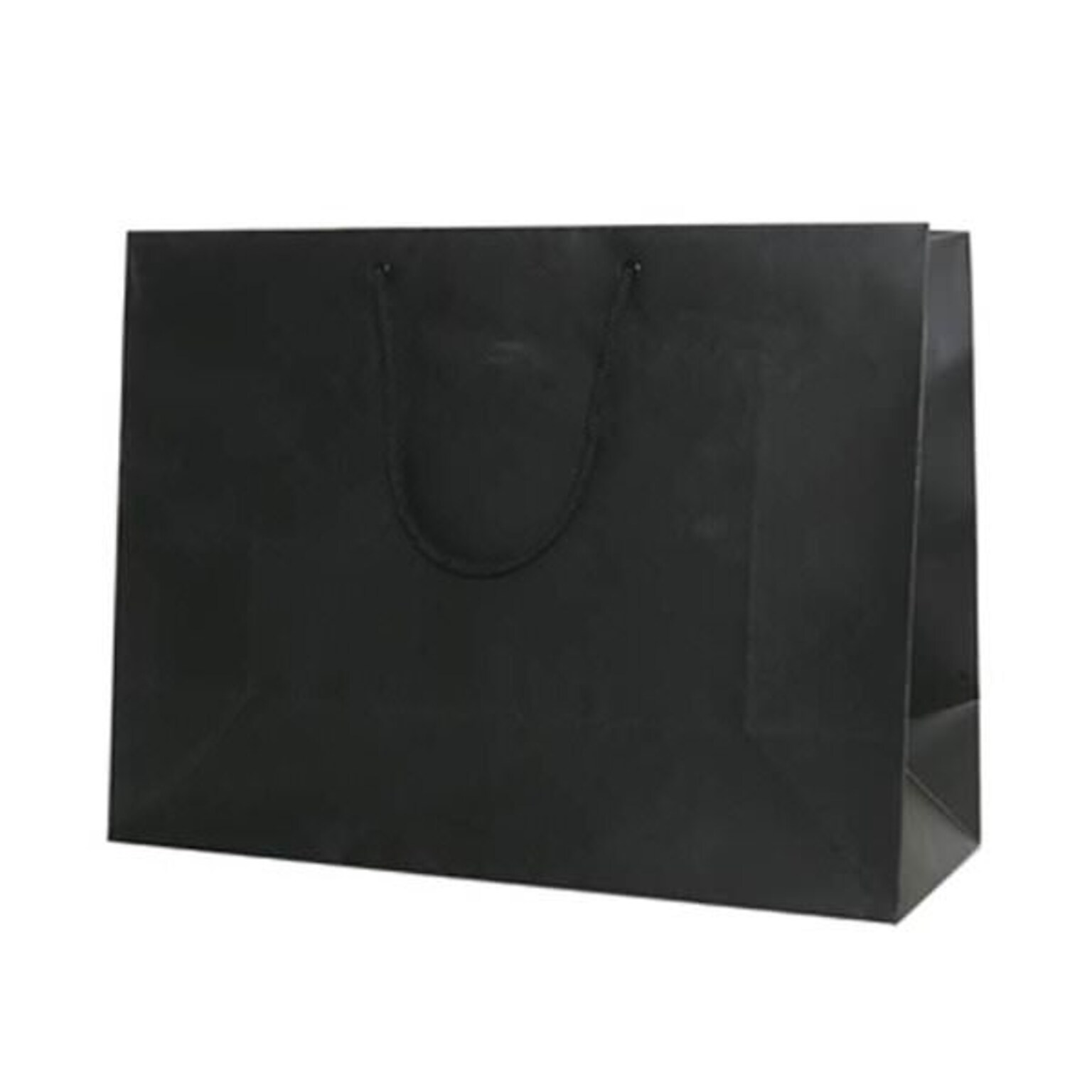 JAM Paper Matte Gift Bag with Rope Handles, 17 x 13 x 6, Black, 100 Bags/Pack (774MABLB)