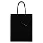 JAM PAPER Glossy Gift Bags with Rope Handles, Medium, 8 x 4 x 10, Black, Bulk 100 Bags/Pack (672GLBL100)