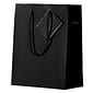 JAM PAPER Glossy Gift Bags with Rope Handles, Medium, 8 x 10, Black, 3 Bags/Pack (672GLBLB)