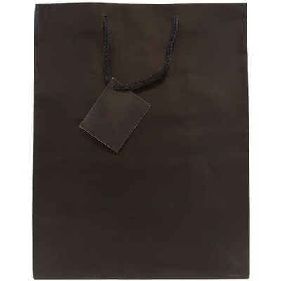 JAM Paper Matte Gift Bag with Rope Handles, 10 x 13 x 5, Black, 3 Bags/Pack (673MABLA)
