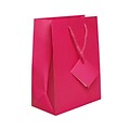 JAM Paper® Gift Bags, Medium, 8 x 10 x 4, Hot Pink Matte, 100/pack (672MAFU100)