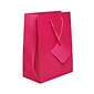 JAM PAPER Gift Bags with Rope Handles, Medium, 8 x 10 x 4, Hot Pink Matte, 3/Pack (672MAFUA)