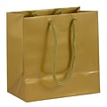 JAM Paper Glossy Gift Bag with Rope Handles, Small, Gold, 3 Bags/Pack (896GLGOA)