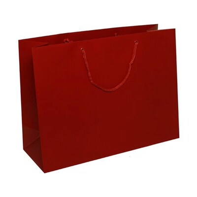JAM PAPER Matte Gift Bags with Rope Handles, 16 x 12 x 6, Dark Red, Bulk 100 Bags/Pack (774MADKRE100)