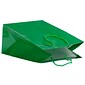 JAM PAPER Glossy Gift Bags with Rope Handles, Large, 10 x 5 x 13, Green, Bulk 100 Bags/Pack (673GLGR100)