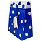 JAM PAPER Gift Bags with Rope Handles, Medium, 8 x 10 x 4, Blue & White Polka Dot Matte, 24/Pack (47