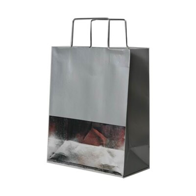 JAM Paper Foil Gift Bags with Metal Handle, 8 x 10 x 4, Silver, 100 Bags/Pack (531830B)