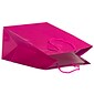 JAM PAPER Glossy Gift Bags with Rope Handles, Large, 10 x 5 x 13, Hot Pink, Bulk 100 Bags/Pack (673GLFU100)