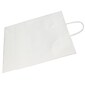 JAM PAPER Solid Gift Bags, XL, 12 5/8 x 15 1/2 x 6, White Kraft, Bulk 100 Bags/Pack (674KRWHB)