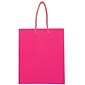 JAM PAPER Glossy Gift Bags with Rope Handles, Medium, 8 x 10, Hot Pink, 3 Bags/Pack (672GLFUB)