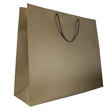 JAM Paper Matte Gift Bag with Rope Handles, Jumbo, Bronze, 24 Bags/Box (4431786B)