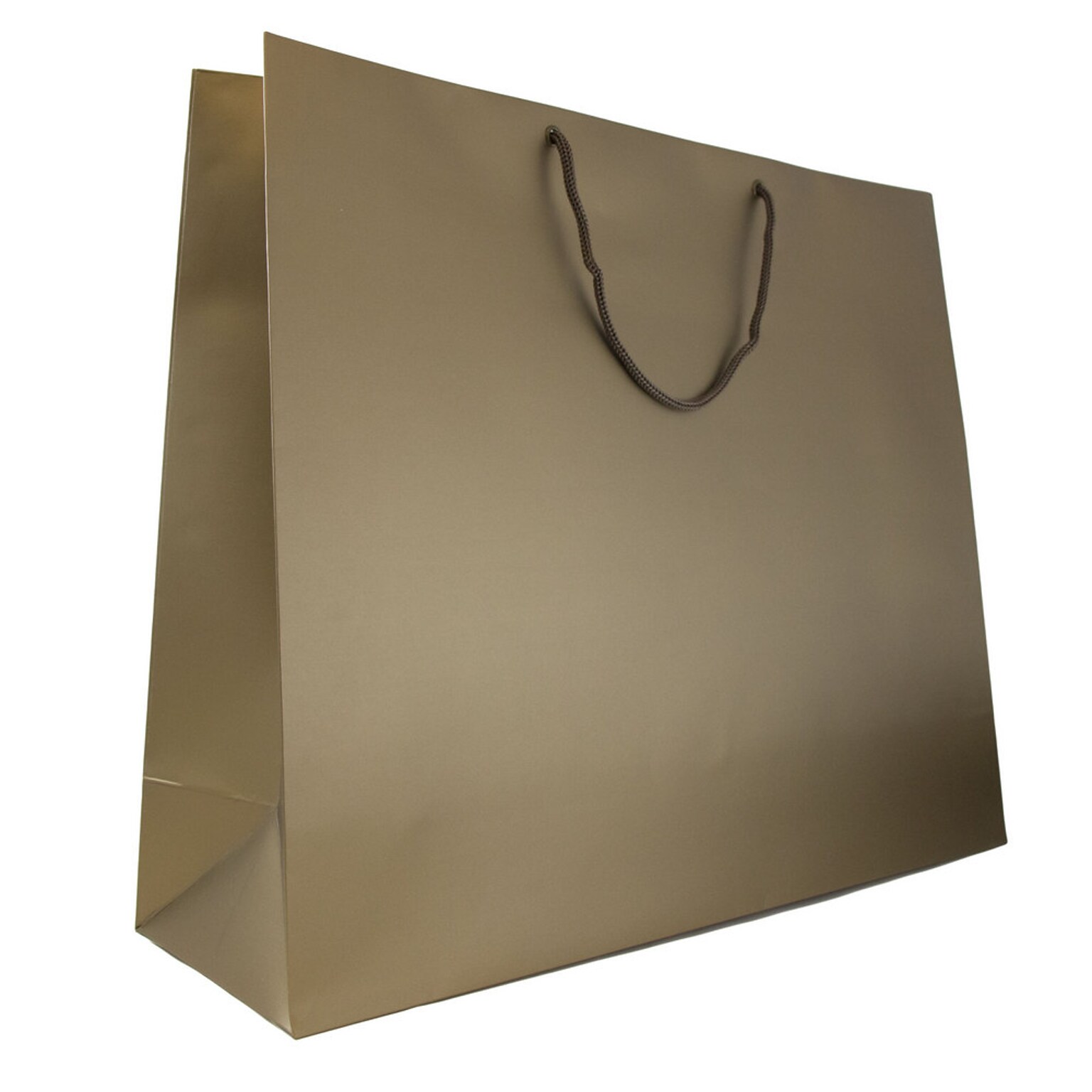 JAM Paper Matte Gift Bag with Rope Handles, 20 x 16 x 6, Bronze, 24 Bags/Box (4431786B)